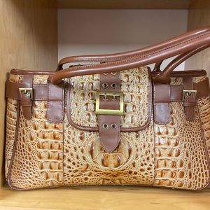 CHARLIE LAPSON CROCODILE WIMEN HANDBAG 15” x 9”